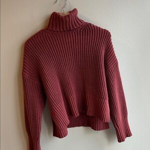 Madewell Ribbed Turtleneck Sweater - Burnt Orange